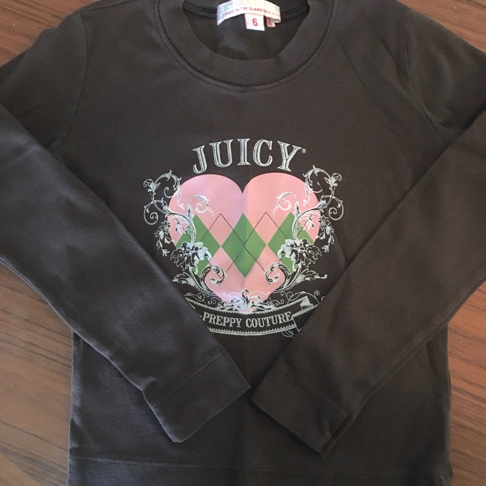 Original Y2K Juicy Couture cozy long sleeve brown tshirt.